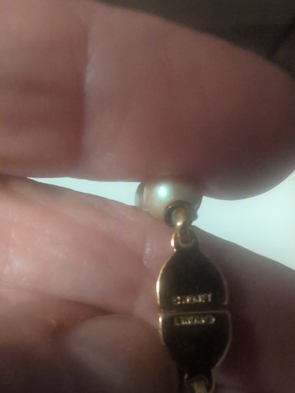 Monet  Cream Pearl Necklace with Gold Clasp - Picture 2 of 7